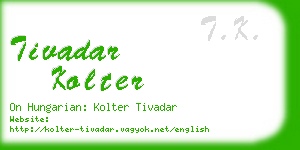 tivadar kolter business card